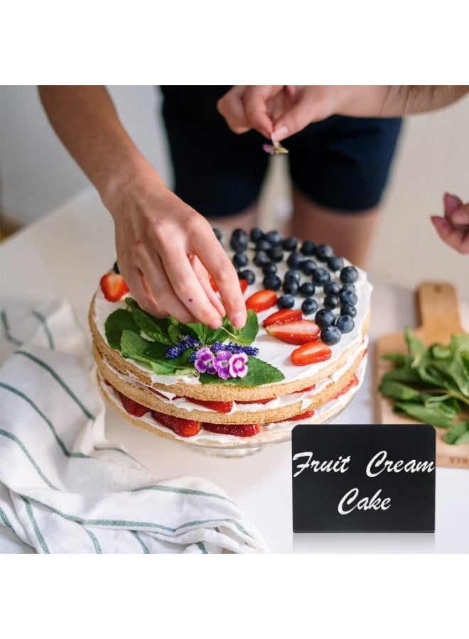 Bukela JZS Mini Chalkboard Signs for Food,with 2 White Pens,1 Red Pen and 1 Wiping Cloth,Small L Style Buffet Chalkboards Signs for Weddings,Birthday Parties,Buffet,Bakery and Retail 12 Pack - Image 5
