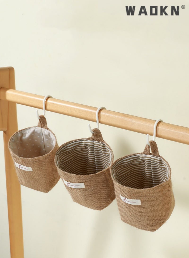 WAOKN Wall-mounted dormitory bedding small storage bag, upper bunk convenient hanging bag, mobile phone charger and other knick-knacks rear storage bag - Image 4