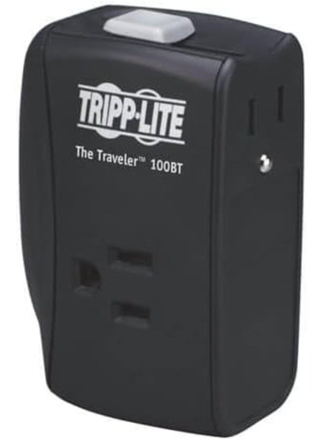 Tripp Lite 2 Outlet Portable Surge Protector Power Strip, Direct Plug In, Tel/Ethernet Protection, TRAVELER100BT - Image 3