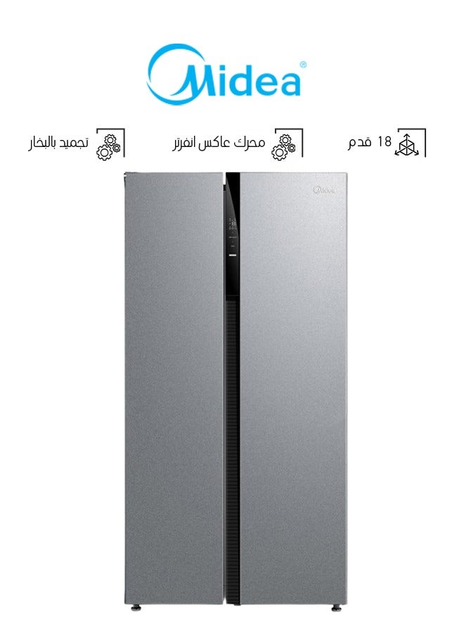 Midea Refrigerator - 2 Doors - 11.8 Feet - Freezer Capacity 6.2 Feet - Inverter - Silver - MDRS710FGU50D MDRS710FGU50D Silver - Image 1