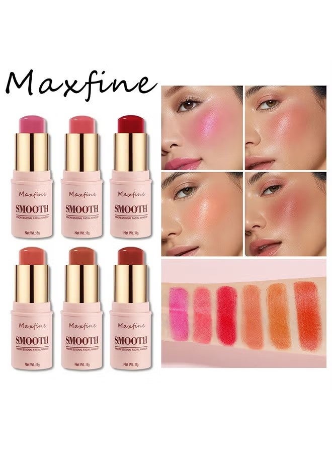 Maxfine Smooth Professional Facial Makeup,Cheeks & Lips  and Eyes, 3 in 1 Creamy Blush,Moisturizing and Delicate Long Lasting Makeup Retention(#02) - Image 2