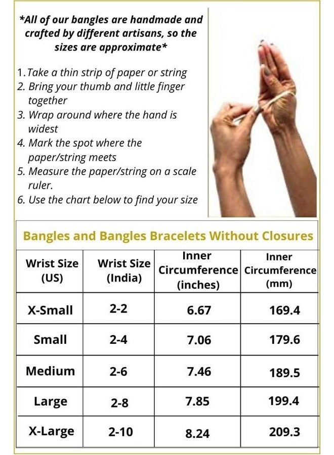 Efulgenz Boho Antique Oxidized Indian Jewellery Tribal Crystal Velvet Bracelet Bangle Set (18pc), Ivory, 2.6 - Image 3