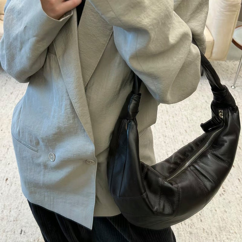 Sheepskin Underarm Bag Niche Design All-Match Ode Bag Croissant Bag Ins Light Luxury Shoulder Bag Crossbody Bag - Image 2