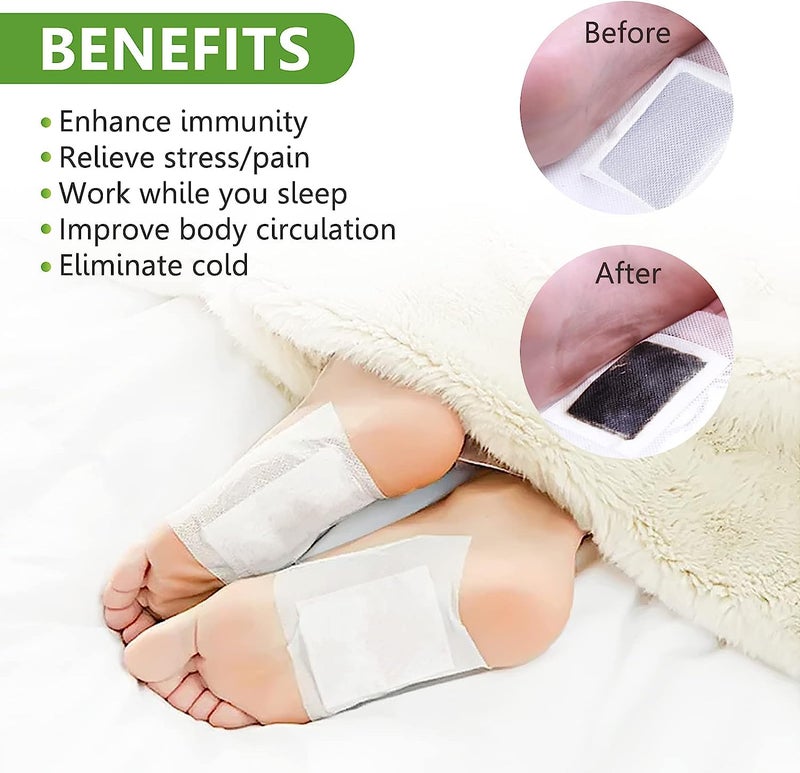 QERINKLE Premium Organic Health Patch Toxins Remove Pain Free Pads for Stress Relief Sleep,Natural ingredients Toxins Ginger Foot Detox Pads For Adhesive Feet & Body (Black, PACK OF 40) - Image 4