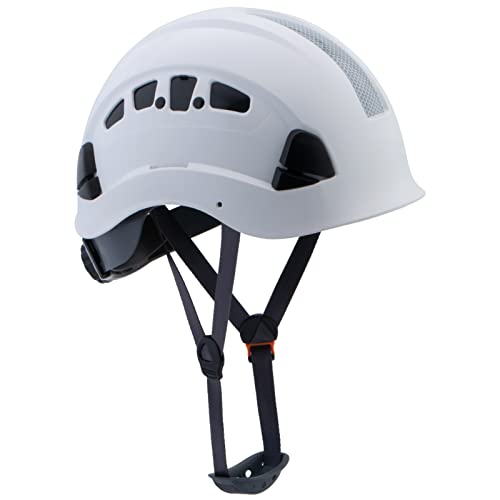 LOHASPRO Hard Hats Construction Safety Helmet ANSI Z891 Approved OSHA Hardhat LOHASPRO Vented Men Worker White Hard Hat with Chin Strap Tree Climbing Rescue Arborist Helmet P1 White - Image 1