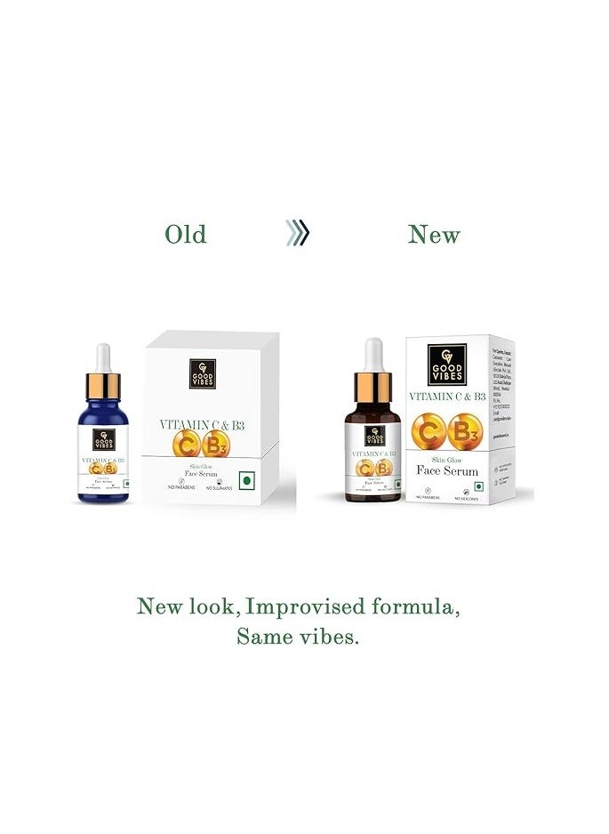 Good Vibes - Good Vibes Vitamin C & Vitamin B3 Skin Glow Serum, 10 ml With Anti Aging Properties Helps Reduce Fine Lines and Wrinkles, Naturally Glowing Face Serum For All Skin Types, , No Parabens & Sulphates - Image 1