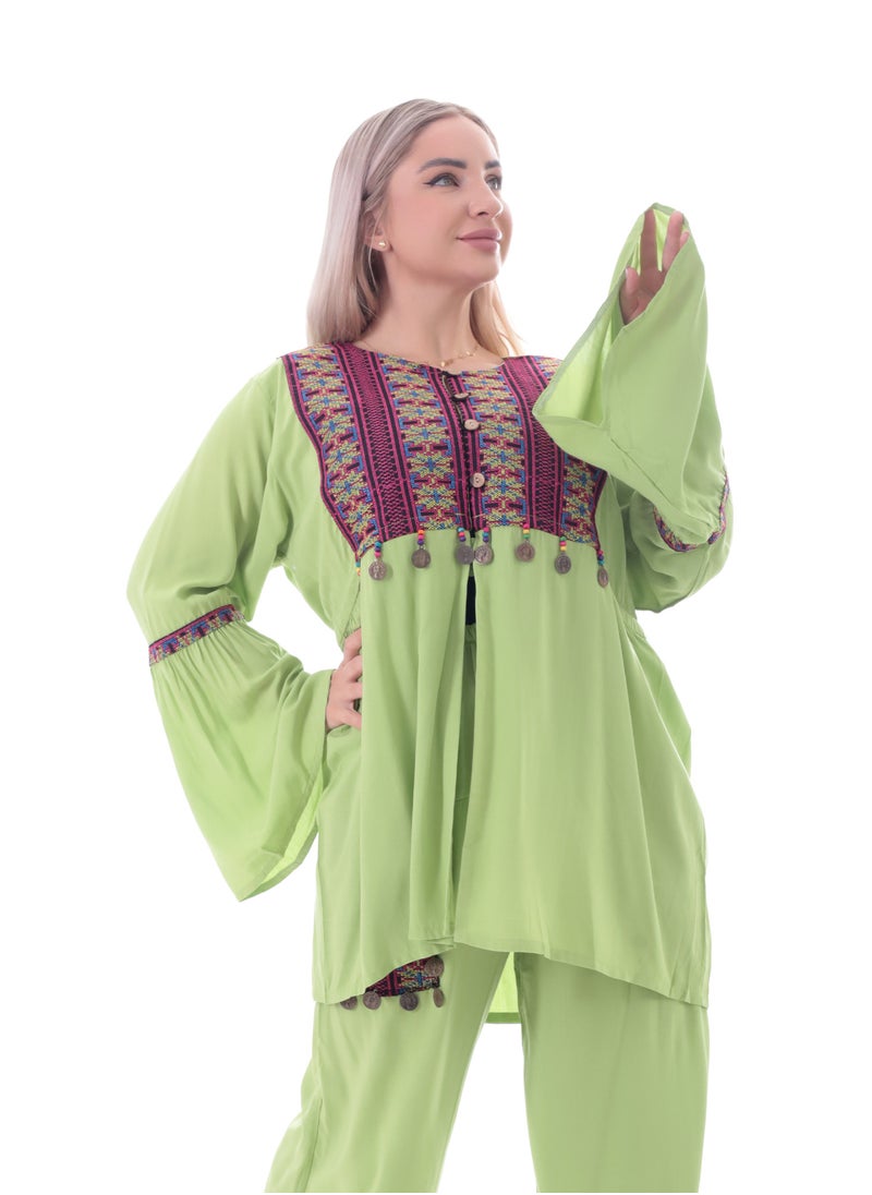 بيبو طقم بنطلون حريمي تطريز  - Image 1