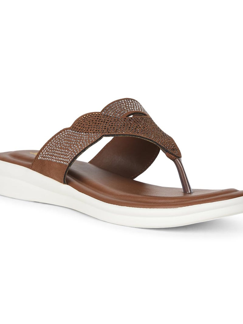 Bata Women's Casual Thong Slipper - Stylish, Comfortable & Lightweight Tan - Image 5