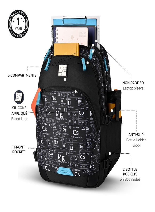 Gear Educator Backpack 19"/41L Large Water Resistant School Bag/Casual Backpack/Daypack/Kids Bag for Boys/Girls (Black-Blue) - Image 4