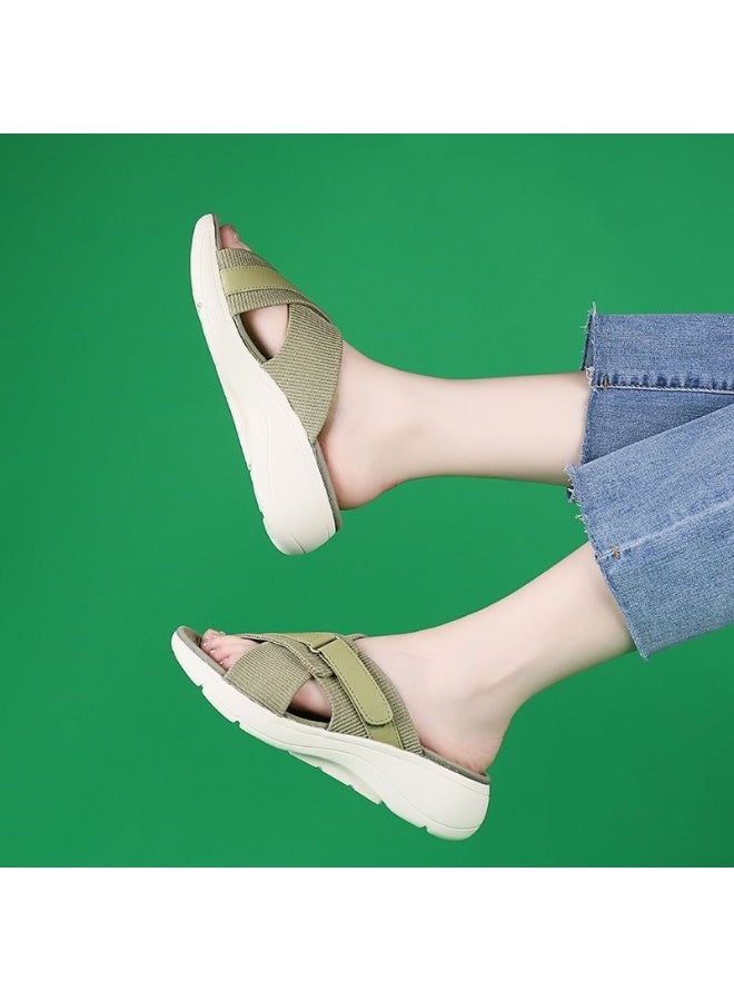Wedge Soft-Bottom Knitted Breathable Slip-On Sandals for Women 2025 - Image 5