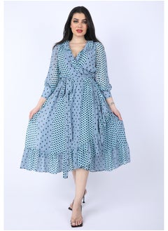 FULL JOY Women's Maxi  Dress with  elegant design and a belt on the waist  - Image 1
