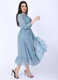 FULL JOY Women's Maxi  Dress with  elegant design and a belt on the waist  - Image 3