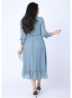 FULL JOY Women's Maxi  Dress with  elegant design and a belt on the waist  - Image 5