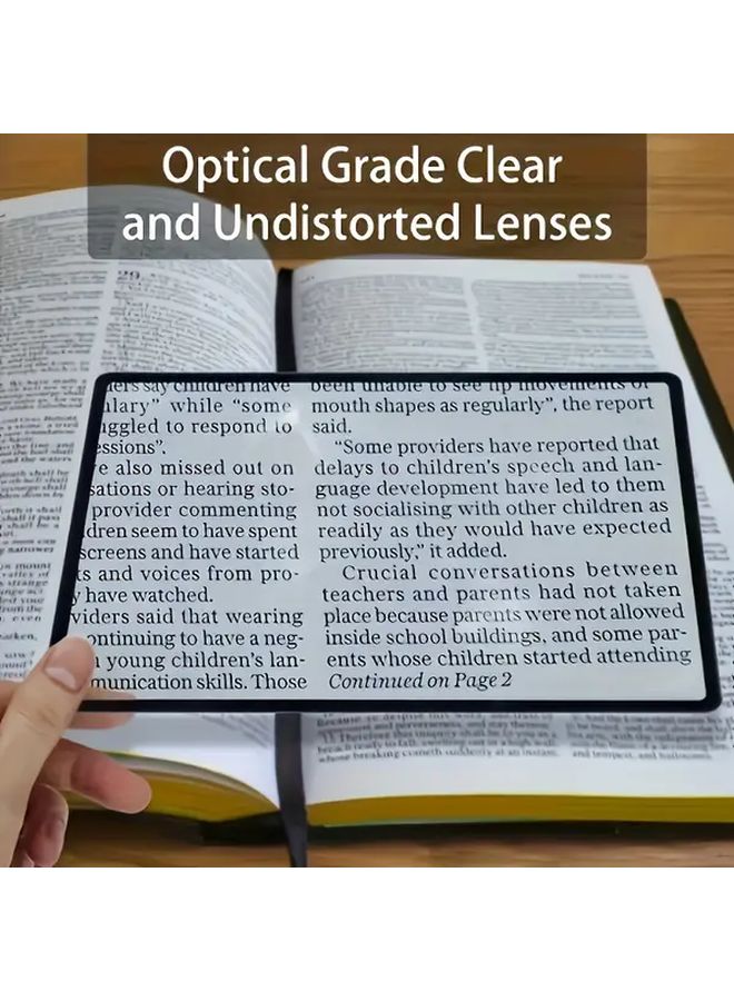 Full Page Magnifying Bookmark Transparent PVC Optical Lenses Model NO2 for Low Vision Readers - Image 1