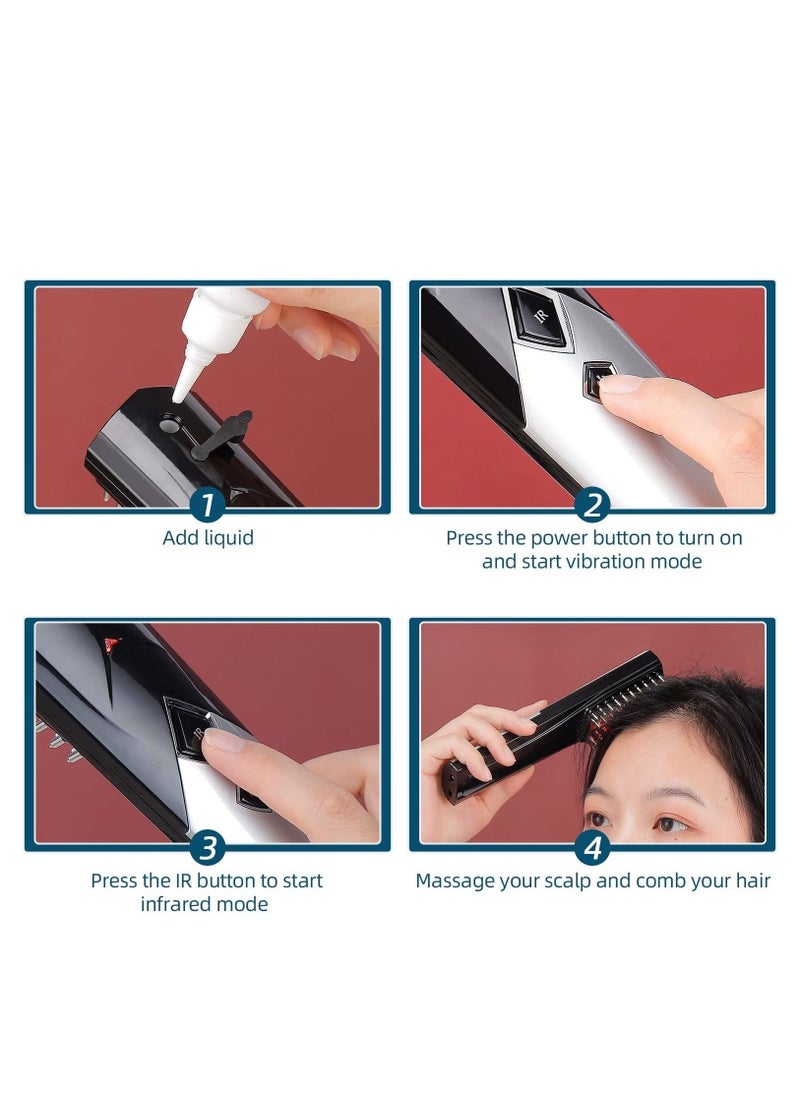 KASTWAVE Electric Massage Comb Hair Growth Comb Infrared, Hair Growth Bush Nourishing Comb Anti Hair Loss, Hair Regrowth Hair Thickening for Daily Home Use, Hair Growth Comb  - Image 4
