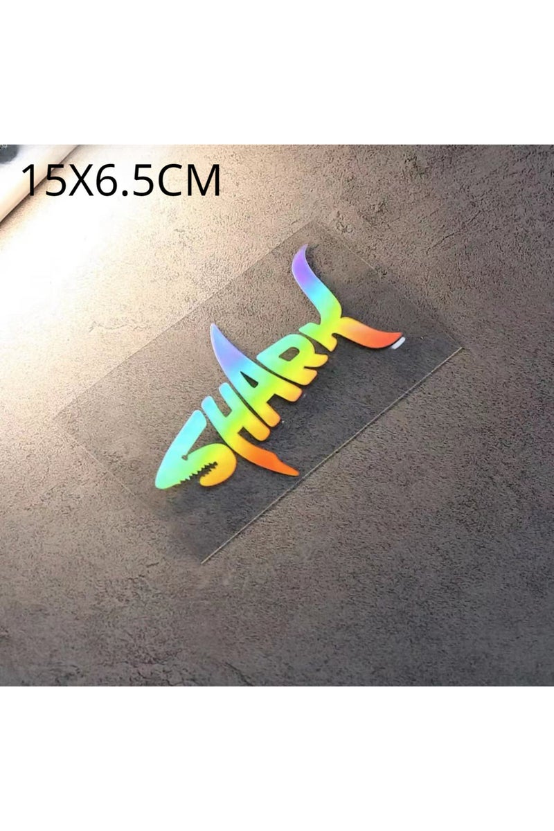 إيروريكس ملصق سيارة على شكل سمكة قرش، مقاوم للماء، عاكس للضوء، ملصقات تزيينية للجسم، يحمي من الخدوش والكهرباء.