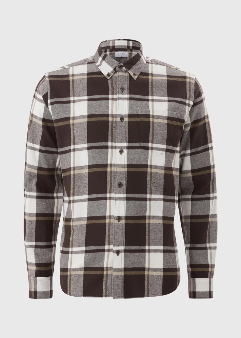 Matalan Brown Long Sleeve Checked Flannel