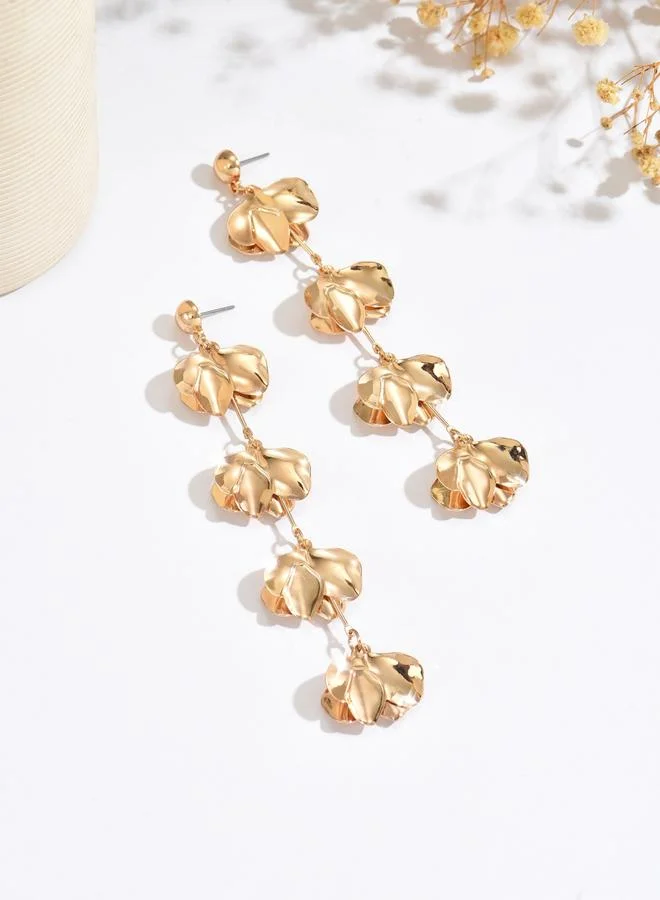 Take Two  Women Gold Leaf Dangle Earrings for Women | Best Price UAE