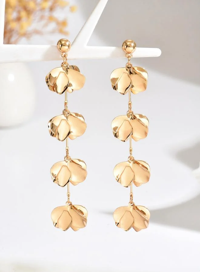Take Two  Women Gold Leaf Dangle Earrings for Women | Best Price UAE