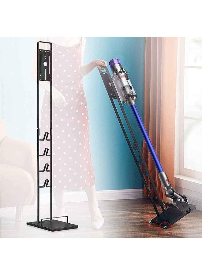 كيلا حامل مكنسة كهربائية عالمي متوافق مع مكنسة دايسون V15 V12 V11 V10 V8 V7 V6 المزودة بعجلات، حامل أرضي معدني متوافق مع ملحقات المكانس الكهربائية اللاسلكية المحمولة من دايسون (أبيض) - Image 3