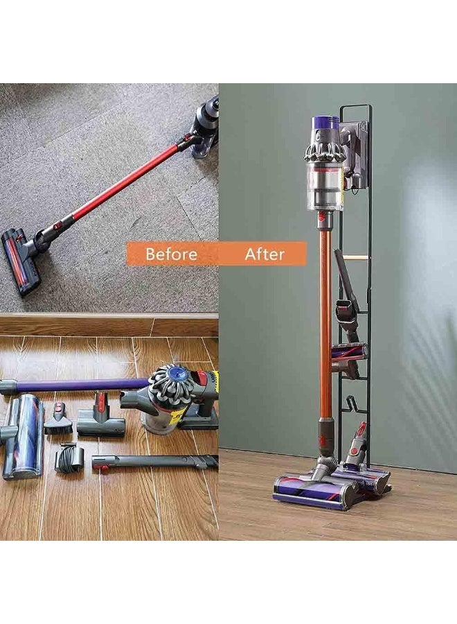 كيلا حامل مكنسة كهربائية عالمي متوافق مع مكنسة دايسون V15 V12 V11 V10 V8 V7 V6 المزودة بعجلات، حامل أرضي معدني متوافق مع ملحقات المكانس الكهربائية اللاسلكية المحمولة من دايسون (أبيض) - Image 4