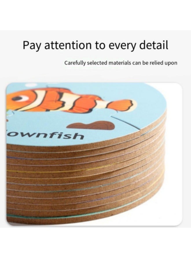 تريهول ألعاب تركيب الصور المقطوعة الخشبية التعليمية للأطفال - حيوانات بحرية - Image 5