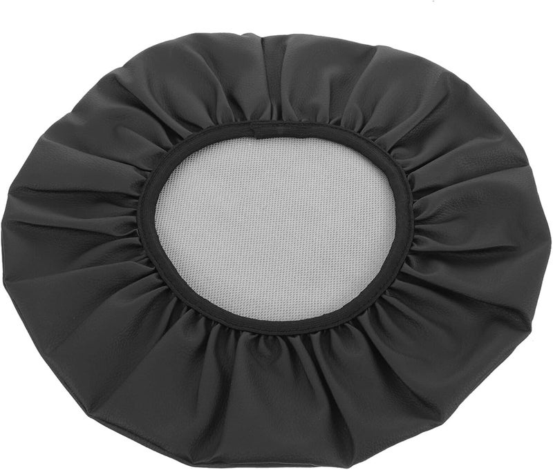 Bar Stool Cover Leather 33x10cm Black Bar Stool Protector Seat Replacement for Home Kitchen and Salon Use - Image 1