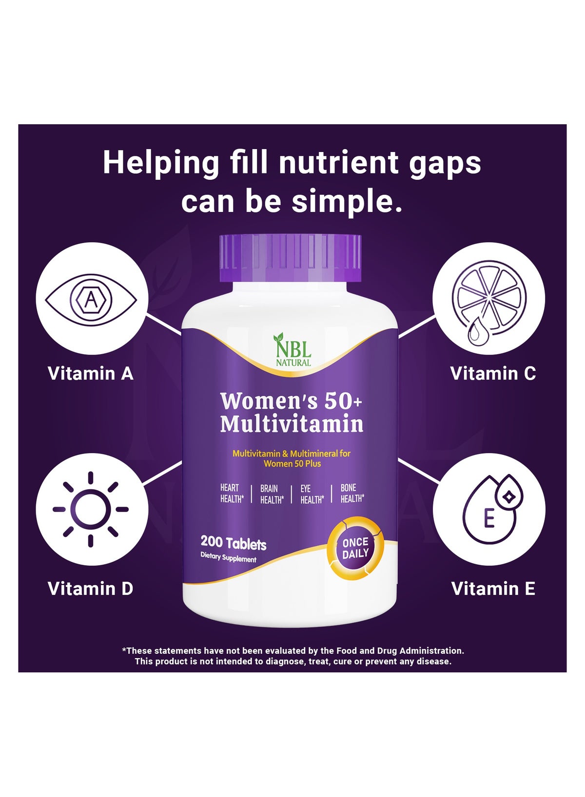 Nbl Natural Women'S Multivitamin 50+ & Multimineral Once Dail Tablets 200'S