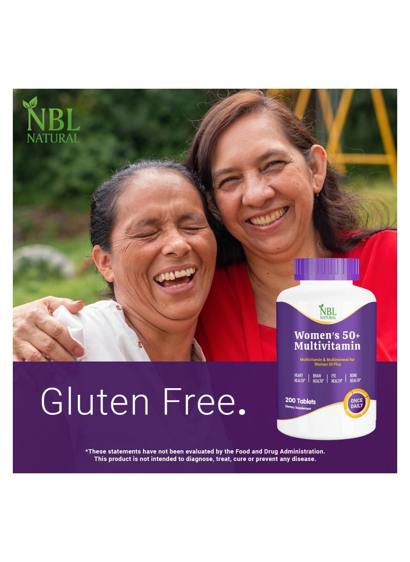 NBL Natural - Women's Multivitamin 50+ & Multimineral, Once Daily, 200 Tablets - Image 1
