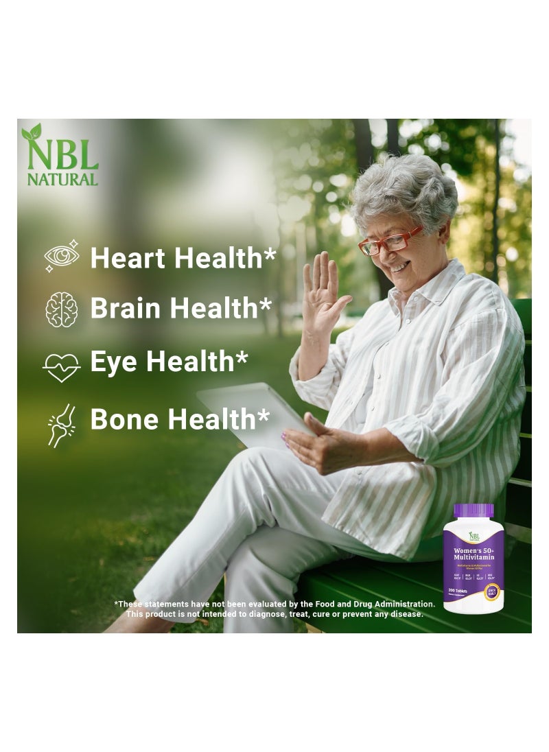 NBL Natural - Women's Multivitamin 50+ & Multimineral, Once Daily, 200 Tablets - Image 1
