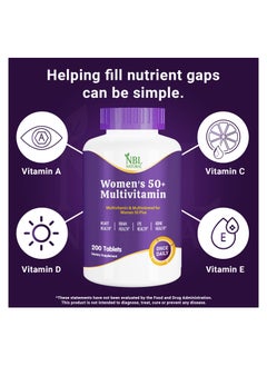 NBL Natural Women's Multivitamin 50+ & Multimineral, Once Daily, 200 Tablets  - Image 5