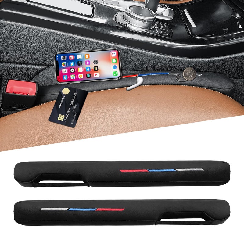 Nosxxus Sports Style Leather Car Seat Gap Filler Spacer Universal Seat Gap Filler Plug Compatible with BMWSeries M1 M3 M5 X1 X5 X6 Z4 3 5 7 Series Console Stop Things from Dropping - Image 1