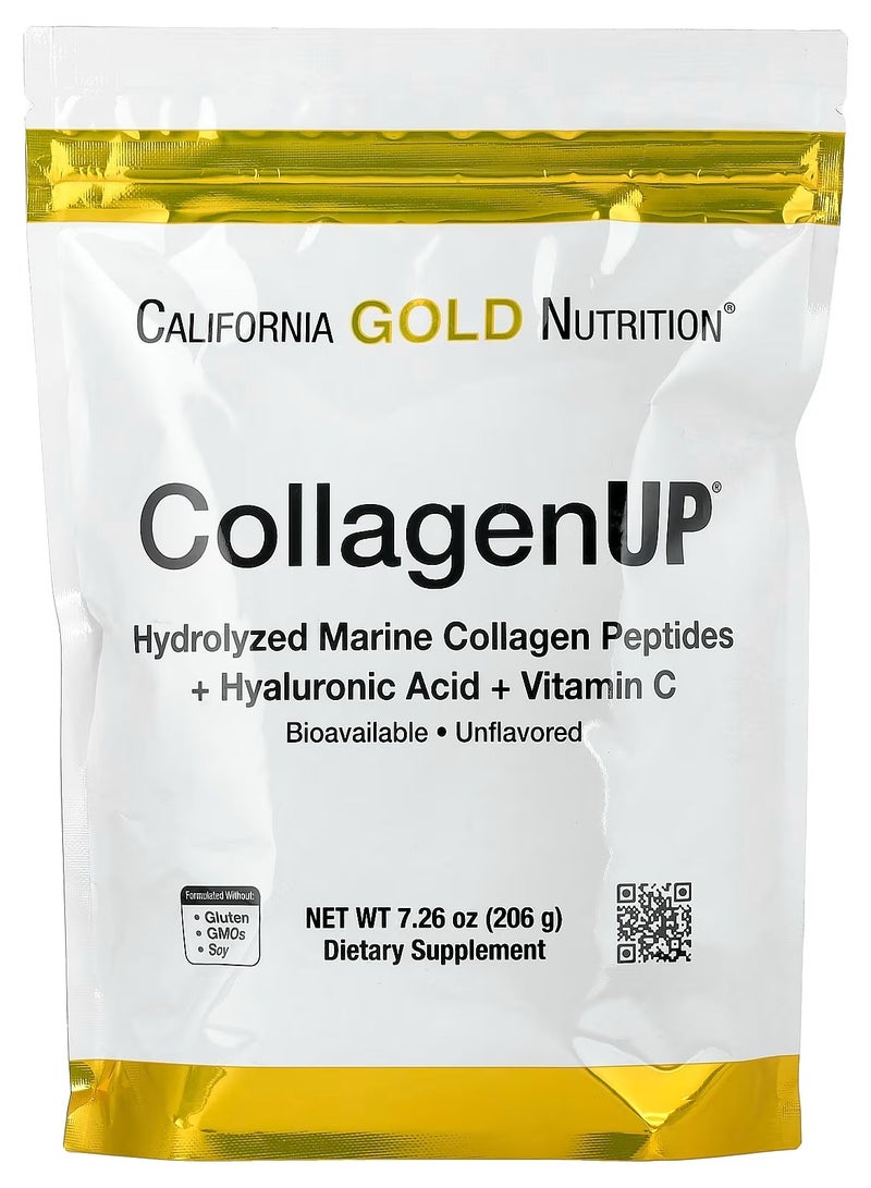 California Gold Nutrition Collagenup Marine Collagen + Hyaluronic Acid + Vitamin C Unflavored 206G  - Image 1