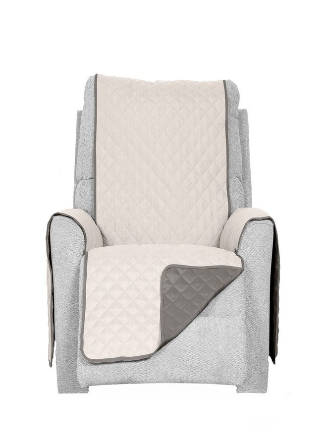 غطاء كرسي استرخاء مقاوم للماء وقابل للعكس من فورهافن، مزود بجيوب جانبية، مناسب للكلاب والقطط والأطفال - غطاء أثاث غرفة معيشة مبطن بلونين - رمادي/ضبابي، كرسي استرخاء - Image 5