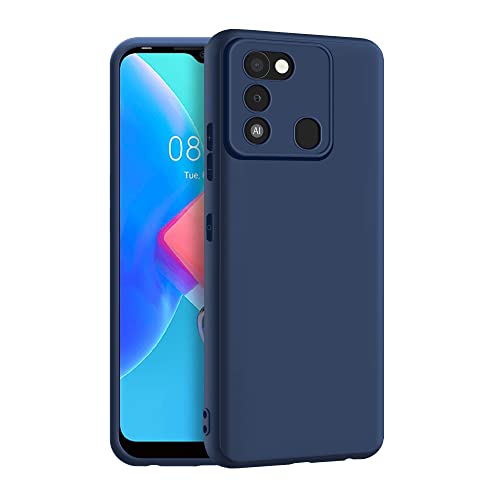 CEDO Back Cover for Tecno Spark 8c | Camera Bump Protection & Inner Velvet Fabric Lining | Ultra Slim Matte Soft Rubberised Case Cover (Blue) - Image 1