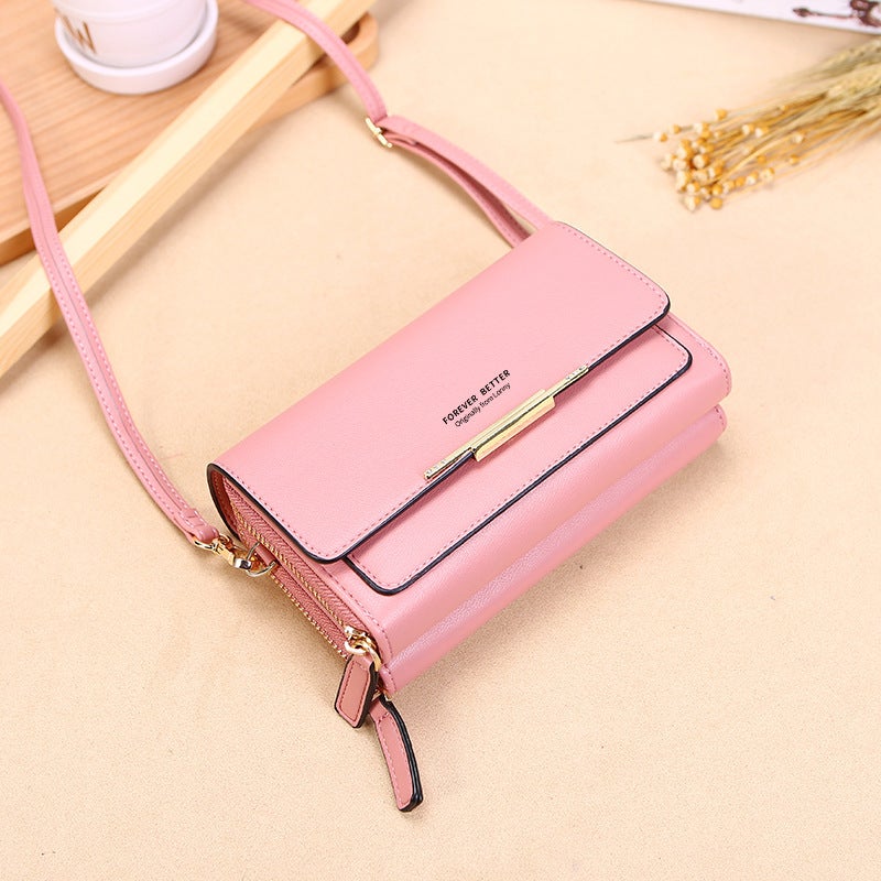 Multifunctional Solid Color PU Leather Wallet, RFID Blocking Design Portable Daily Storage Purse for Cards Cash Coin Business Use - Image 1