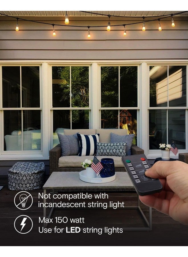 brightech Brightech Smart Dimmer Plug for LED Outdoor String Lights, Comes with Remote Control, Works Up to Max Power 150W, Waterproof Commercial Grade Dimmer for Dimmable String Lights  - Image 3