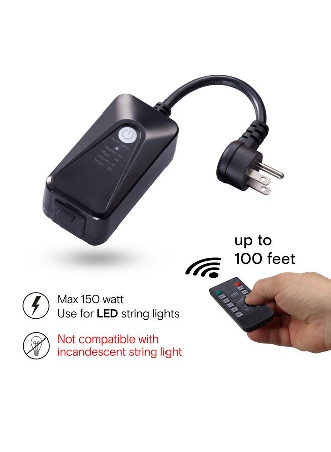 brightech Brightech Smart Dimmer Plug for LED Outdoor String Lights, Comes with Remote Control, Works Up to Max Power 150W, Waterproof Commercial Grade Dimmer for Dimmable String Lights  - Image 1