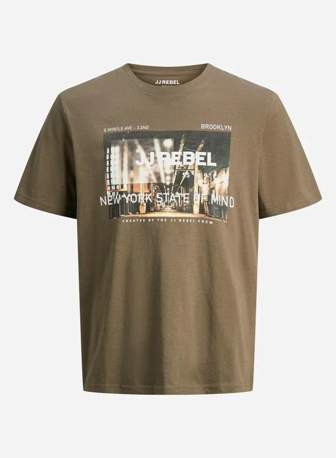 JJ Rebel JJ REBEL Photo Graphic Print Crew Neck T-Shirt