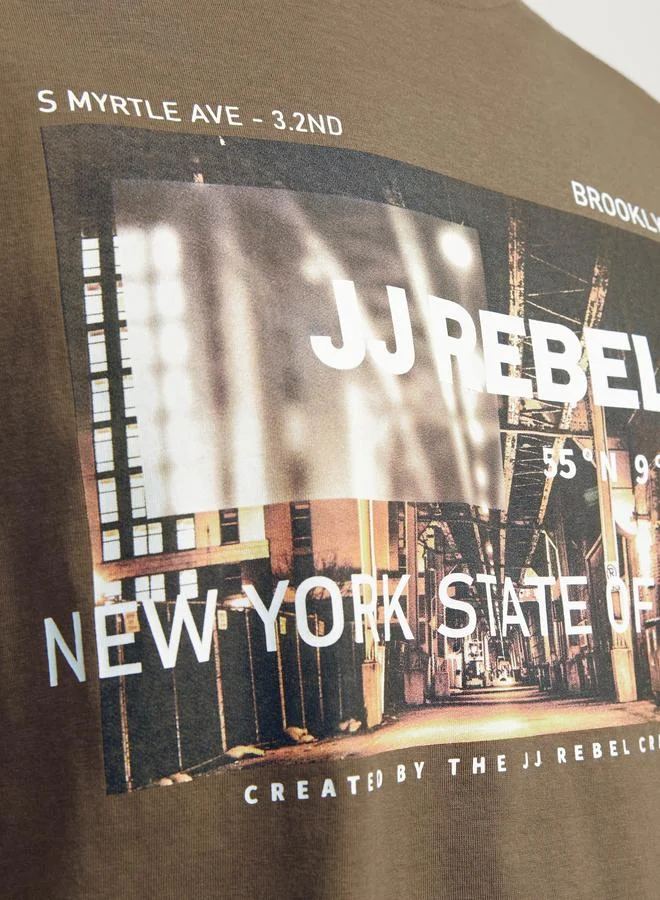 JJ Rebel JJ REBEL Photo Graphic Print Crew Neck T-Shirt