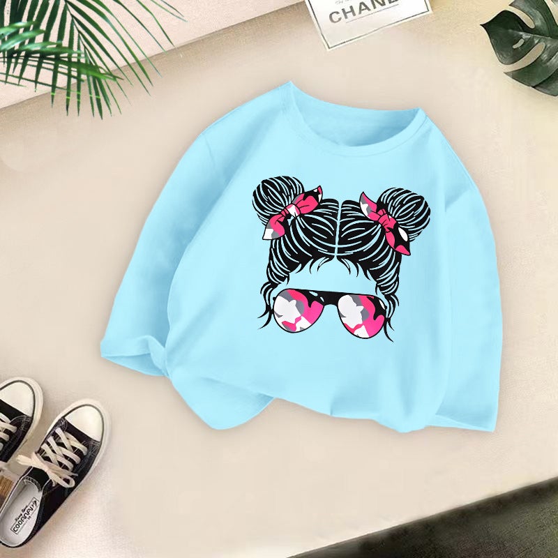 Cross-border Girls' Long-sleeved T-shirt 2024 New Style Children's Spring and Autumn Loose Top Girls' Inner Wear Foreign Trade Children's Wear - Image 1