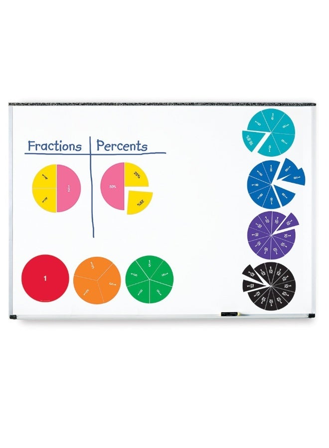 Learning Resources Double-Sided Magnetic Demonstration Rainbow Fraction Circles, Visualize Fractions And Percentages, Ideal For Whiteboard Demonstrations, Includes 9 Magnetic Circles And Activity Guide, For Ages 6+ - Image 4