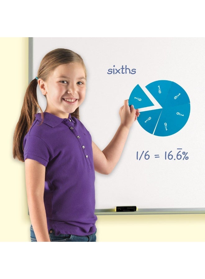 Learning Resources Double-Sided Magnetic Demonstration Rainbow Fraction Circles, Visualize Fractions And Percentages, Ideal For Whiteboard Demonstrations, Includes 9 Magnetic Circles And Activity Guide, For Ages 6+ - Image 5