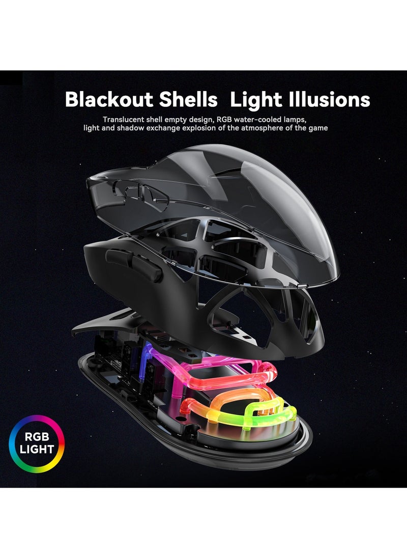 Generic - Lightweight Wireless Gaming Mouse, 36k DPI, 93g Ultralight - 300 Hour Battery, (2.4GHz/Wireless/Wired) Mouse for Win/Mac/Android/IOS - Black - Image 1