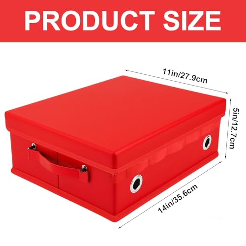 Cinnvoice 2 Pack Christmas Ribbon Organizer Container Box with Lid Gift Ribbon Organizer 11 x 14 x 5 for Craft Room RedB - Image 3