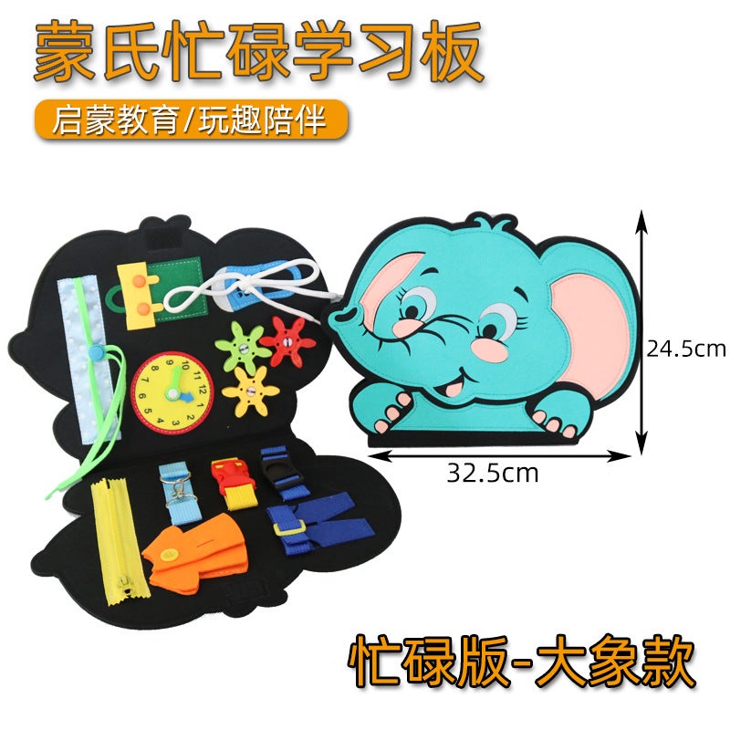 Early Education Children'S Enlightenment Puzzle Felt Early Education Board Learning Board Montessori Dinosaur Felt Learning Board Busy Board - Image 3
