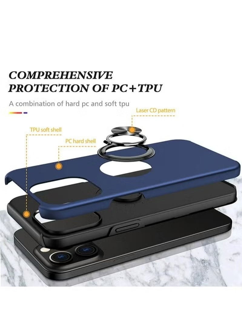 X-level - iPhone 15 Pro Max Case Cover With Finger Ring Military Grade Metal Stand Kickstand [Support Magnetic Car Holder] Phone Comfortable Hold Feeling Anti-scratch Shockproof Back Cover For 15 Pro Max - Image 1