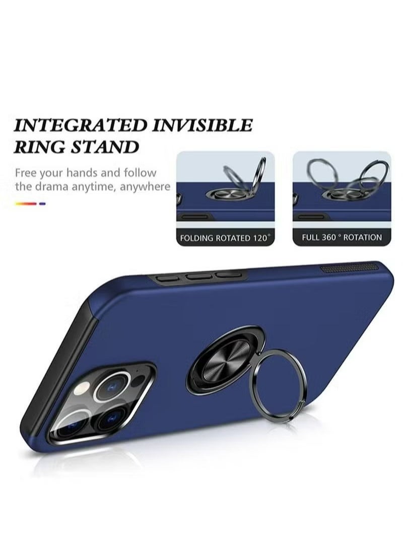 X-level - iPhone 15 Pro Max Case Cover With Finger Ring Military Grade Metal Stand Kickstand [Support Magnetic Car Holder] Phone Comfortable Hold Feeling Anti-scratch Shockproof Back Cover For 15 Pro Max - Image 1
