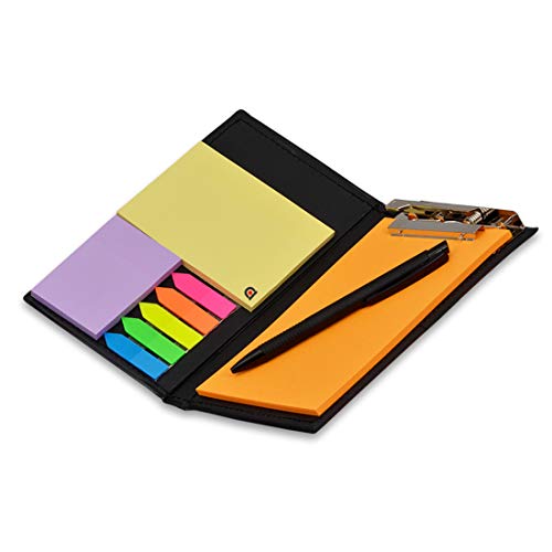 COI Desk Organizer, Notepad Memo Holder with Colorful Sticky Notes Stationery Set Gift and Pen (Neon Orange)… - Image 2