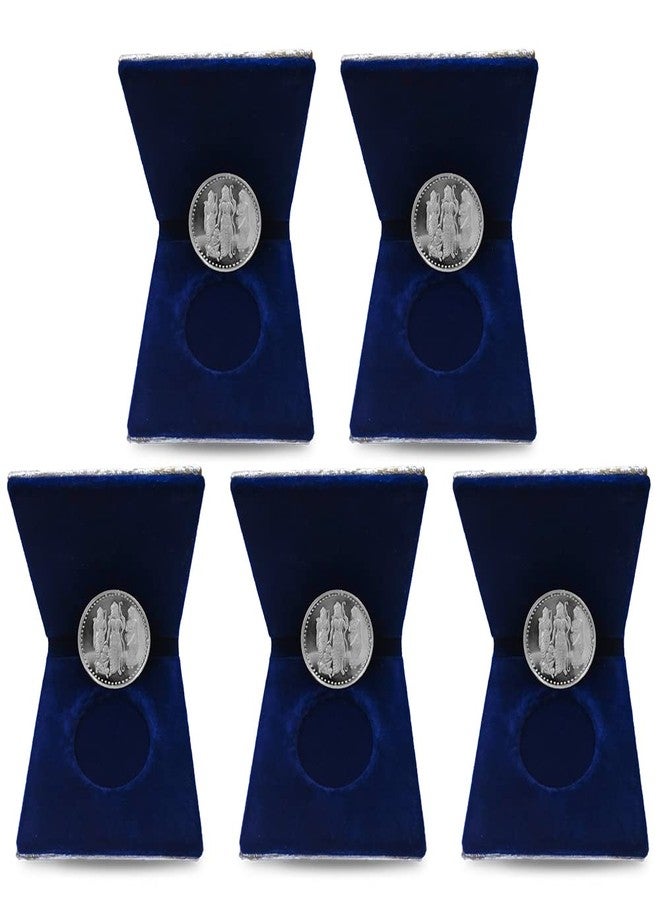 NINE10 German Silver Coins 10 Grams Silver Plated of Ram Darbar for Ram Navami Pooja or Diwali Gift Items for Men, Women, Staff, Customer, Clients, Corporate with Velvet Gift Box (Pack of 5 Pcs) - Image 1